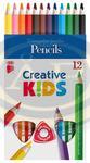 Sz&iacute;nesceruza 12db-os Creative Kids ICO, h&aacute;romsz&ouml;gletű, vastag, festett test
