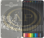 Faber-Castell Sz&iacute;nesceruza-k&eacute;szlet 12db-os h&aacute;romsz&ouml;gletű BLACK EDITION fekete testű f&eacute;m dobozban