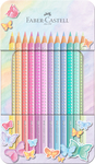 Faber-Castell Színes ceruza-készlet 12db-os háromszögletű SPARKLE pasztell fém dobozban
