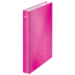 Gyűrűskönyv LEITZ lakkfényű A/4 4db D gyűrűvel 40 mm gerinc rózsaszín 42420023