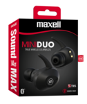 Maxell TWS fülhallgató, MiniDuo, bluetooth, fekete