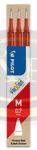 Tollbet&eacute;t Pilot Frixion Ball / Clicker rollerhez, piros, 3db/csomag