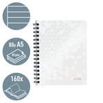 Leitz WOW spirálfüzet, A5, vonalas, fehér 46390001
