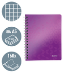 Leitz WOW spirálfüzet, A5, kockás, lila 46410062