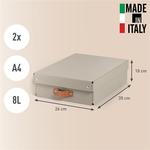 Leitz Puro karton t&aacute;rol&oacute;doboz M m&eacute;ret alacsony 2db sz&uuml;rke-b&eacute;zs