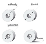 57,5 mm / 28 fm thermotekercs cséve:12mm. DÁTUMNYOMOTT