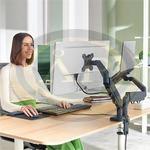 Leitz Ergo Dual helytakar&eacute;kos monitor- &eacute;s laptopkar, s&ouml;t&eacute;tsz&uuml;rke