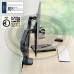 Leitz Ergo Dual helytakar&eacute;kos monitorkar k&eacute;t monitorhoz, s&ouml;t&eacute;tsz&uuml;rke