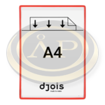 Bemutat&oacute;t&aacute;bla Djois A4 piros 5db/csom, r&ouml;videbbik oldal&aacute;n nyitott, forg&oacute;csap n&eacute;lk&uuml;l