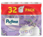 PUFINA Lavender Fields toalettpap&iacute;r 32 tek 140 lap 3 r&eacute;tegű, levendula illat&aacute;val