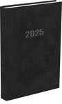 Határidőnapló, Agenda A5 napi beosztású naptár, fekete borítóval, 320 oldal, 145x205mm 2025.évi