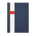 Agenda A5 napi Top Timer Vario kék-fehér borítóval, fehér lap 2026.év