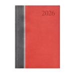 Agenda B5 heti Top Timer Groovy antracit-ezüst-bordó borítóval, fehér lap 2026.év