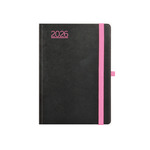 Agenda B6 heti Top Timer Nero fekete-pink borítóval, fehér lap 2026.év