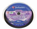 Verbatim DVD+R 8,5 GB, 8x, k&eacute;tr&eacute;tegű lemez Double Layer, hengeren 10db/CSM