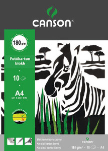 Canson Fotókarton blokk - A4 / fekete 160g, 10db/tömb
