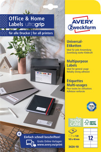 Avery univerzális etikett - fehér 105 x 48 mm 10 lapos 10 ív/csomag