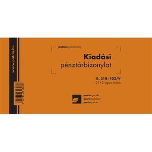 Kiadási pénztárbizonylat 25x2 lapos tömb 203x102 mm, B.318-103/V