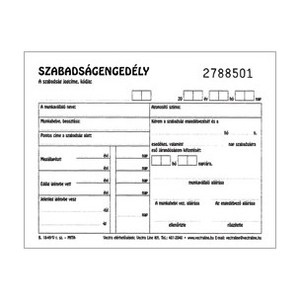 Szabadságengedély tömb A/6 50x2 lapos, B.18-49/V