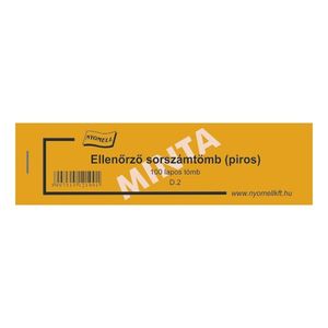 Tombola Ellenőrző sorszámtömb 100lap/tömb 146x40 mm D.2/rózsa