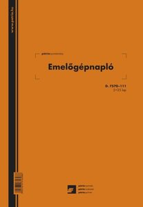 Emelőgépnapló 2+25 lapos A/4 álló D.7570-111
