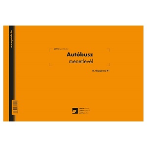 Autóbusz menetlevél 100 lapos tömb A/4 fekvő, D.GEPJ.41