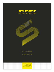 ICO Student Premium füzet, A4 kockás lapos (87-32) fekete borító