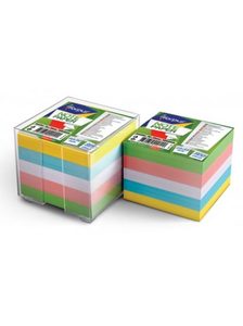 Kockatömb, színes lapokkal, műanyag tartóban