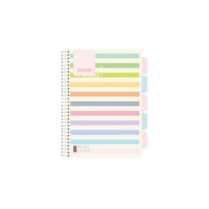 Spir&aacute;lf&uuml;zet regiszteres Projektbook  STREET A4 S.PAD STRIP perfor&aacute;lt,100lap,duplaspir&aacute;l vonalas