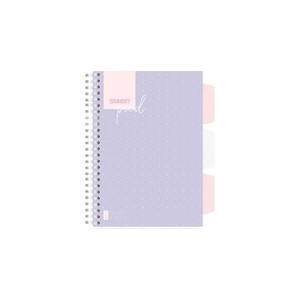 Spir&aacute;lf&uuml;zet regiszteres Projektbook  STREET A5 S.PAD DOTS perfor&aacute;lt,100lap,duplaspir&aacute;l kock&aacute;s