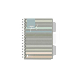 Spir&aacute;lf&uuml;zet regiszteres Projektbook  STREET A5 S.PAD LINES perfor&aacute;lt,100lap,duplaspir&aacute;l kock&aacute;s