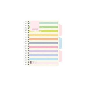 Spir&aacute;lf&uuml;zet regiszteres Projektbook  STREET A5 S.PAD STRIP perfor&aacute;lt,100lap,duplaspir&aacute;l vonalas