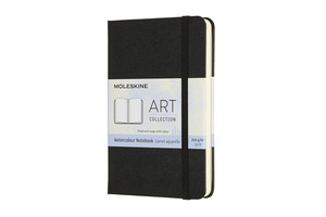 MOLESKINE NOTESZ ARTMM805 KEMÉNY FEKETE 'P' WATERCOLOUR ÁLLÓ