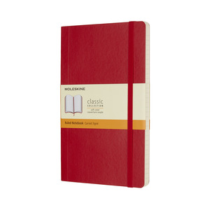 MOLESKINE NOTESZ QP616F2 PUHA SKARLÁT PIROS 'L' VONALAS