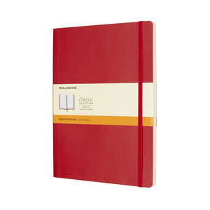 MOLESKINE NOTESZ QP621F2 PUHA SKARLÁT PIROS 'XL' VONALAS
