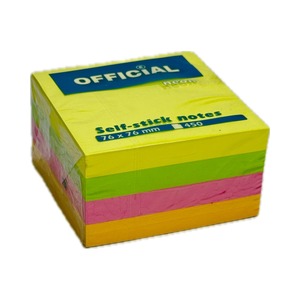 Jegyzett&ouml;mb OFFICIAL &ouml;ntapad&oacute;s 76x76 mm 450 lap neon mix