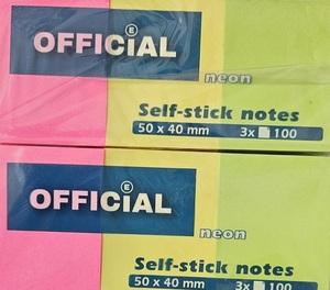 Jegyzett&ouml;mb OFFICIAL &ouml;ntapad&oacute;s 40x50 mm 3x100 lap NEON MIX