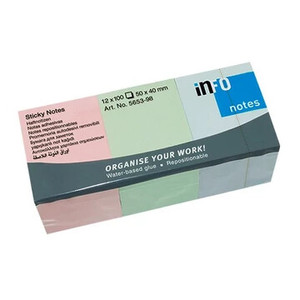 &Ouml;ntapad&oacute; jegyzett&ouml;mb 50x40mm, pasztell mix, 12t&ouml;mb/csomag