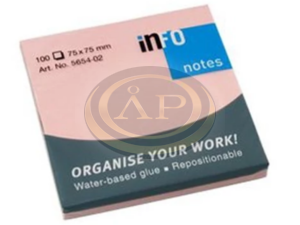 Jegyzett&ouml;mb InfoNotes &ouml;ntapad&oacute;s, 75x75 mm, 100 lap, pasztell pink
