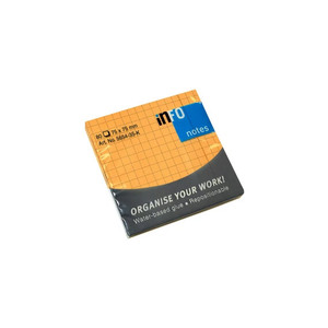 Jegyzett&ouml;mb InfoNotes &ouml;ntapad&oacute;s 75x75 mm NEON KOCK&Aacute;S 80 lap neon narancss&aacute;rga