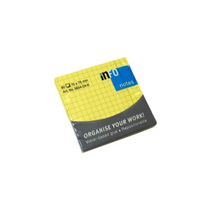 Jegyzett&ouml;mb InfoNotes &ouml;ntapad&oacute;s 75x75 mm NEON KOCK&Aacute;S 80 lap neon s&aacute;rga