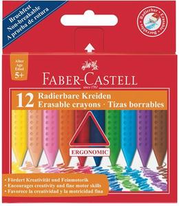 Faber-Castell Jumbo Grip Zsírkrétakészlet, Jumbo, radírozható / 12 darabos 122540