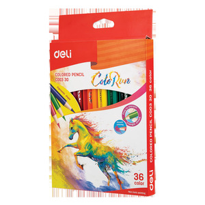 DELI Színesceruza készlet, 36 darabos, ColoRun
