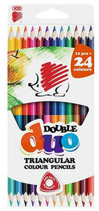 Színesceruza Ico Süni Duo 12/24 db, háromszögletű
