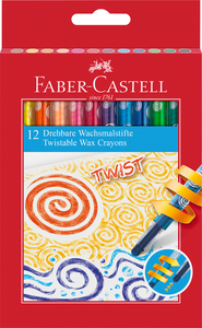 Faber-Castell Zsírkrétakészlet 12db-os hengeres műanyag csavarható test
