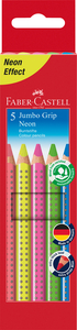 Faber-Castell Színes ceruza-készlet   5db-os háromszögletű GRIP Jumbo neon