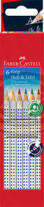 Faber-Castell Sz&iacute;nesceruza-k&eacute;szlet   6db-os h&aacute;romsz&ouml;gletű GRIP s&ouml;t&eacute;t fel&uuml;letre