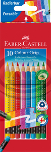 Faber-Castell Sz&iacute;nesceruza-k&eacute;szlet 10db-os h&aacute;romsz&ouml;gletű GRIP rad&iacute;r v&eacute;ggel