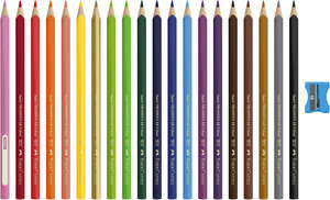 Faber-Castell Színes ceruza-készlet 20db-os háromszögletű Jumbo Junior + hegyező