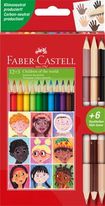 Faber-Castell Színes ceruza-készlet 12+3db-os bicolor háromszögletű (12db alap szín +3db kerek testű bicolor testszín)